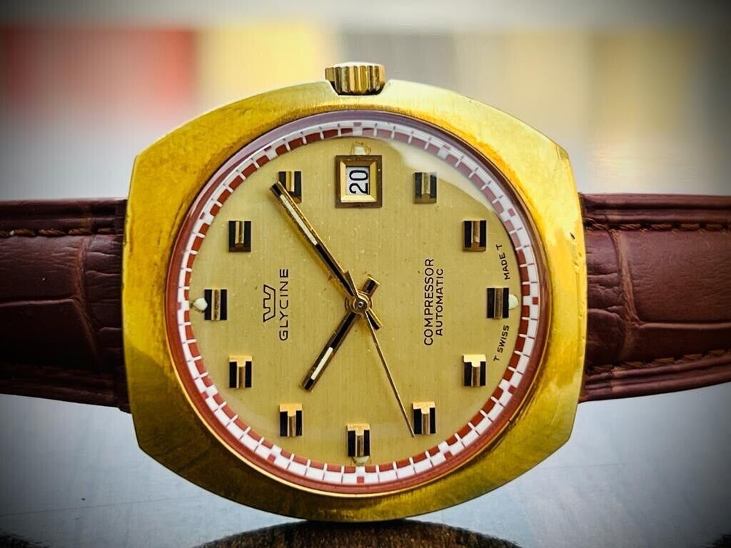 Vintage Glycine Compressor 1960’s Automatic Mens Watch 313.112 Swiss 38mm - Grab A Watch Co