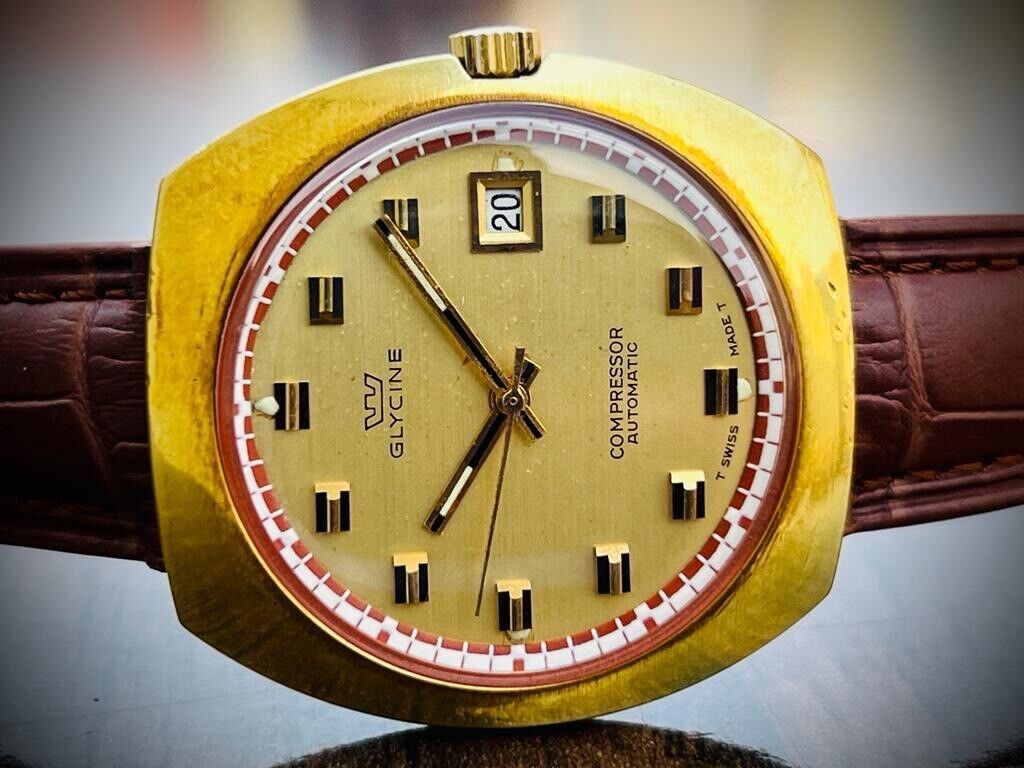 Vintage Glycine Compressor 1960’s Automatic Mens Watch 313.112 Swiss 38mm - Grab A Watch Co