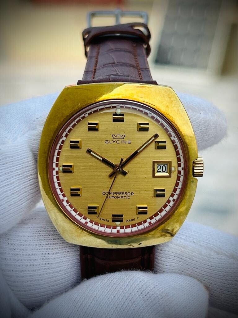Vintage Glycine Compressor 1960’s Automatic Mens Watch 313.112 Swiss 38mm - Grab A Watch Co