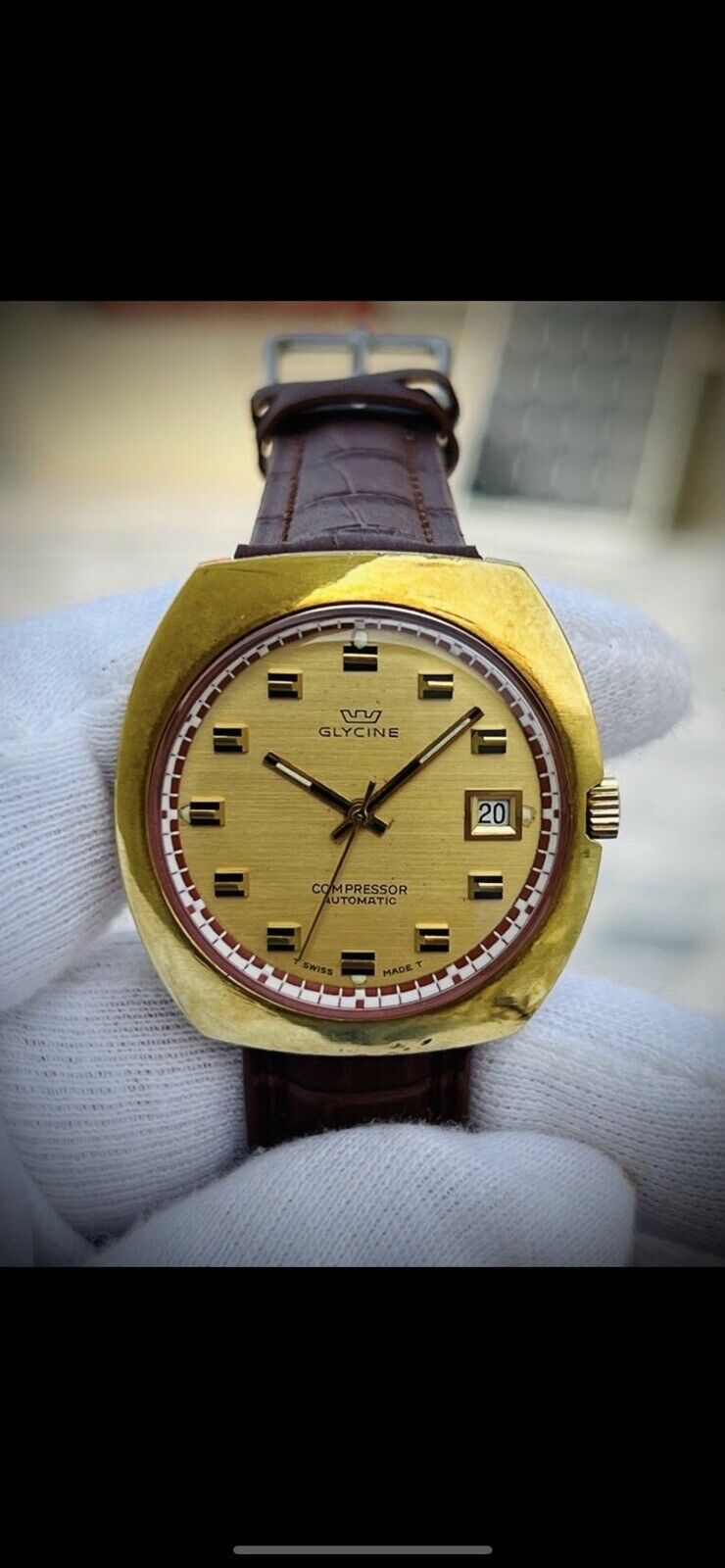 Vintage Glycine Compressor 1960’s Automatic Mens Watch 313.112 Swiss 38mm - Grab A Watch Co