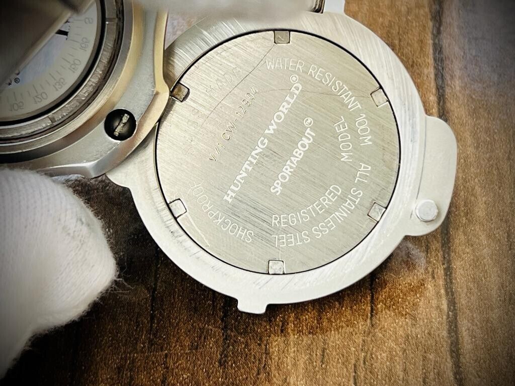 Vintage Hunting World Compass Quartz Mens Watch 48mm, swiss watch - Grab A Watch Co