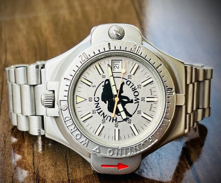 Vintage Hunting World Compass Quartz Mens Watch 48mm, swiss watch - Grab A Watch Co