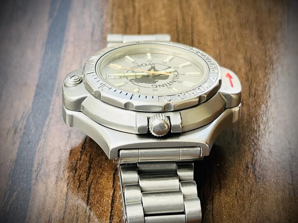 Vintage Hunting World Compass Quartz Mens Watch 48mm, swiss watch - Grab A Watch Co