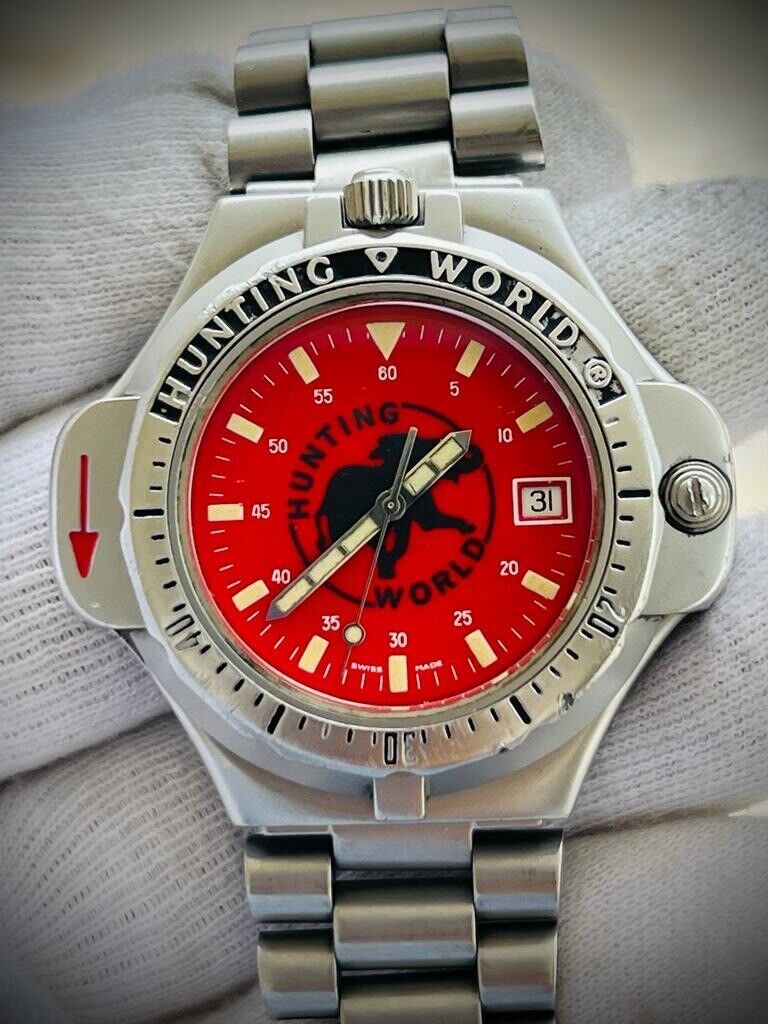 Vintage Hunting World Compass Quartz Mens Watch, Swiss Made, Collectible - Grab A Watch Co