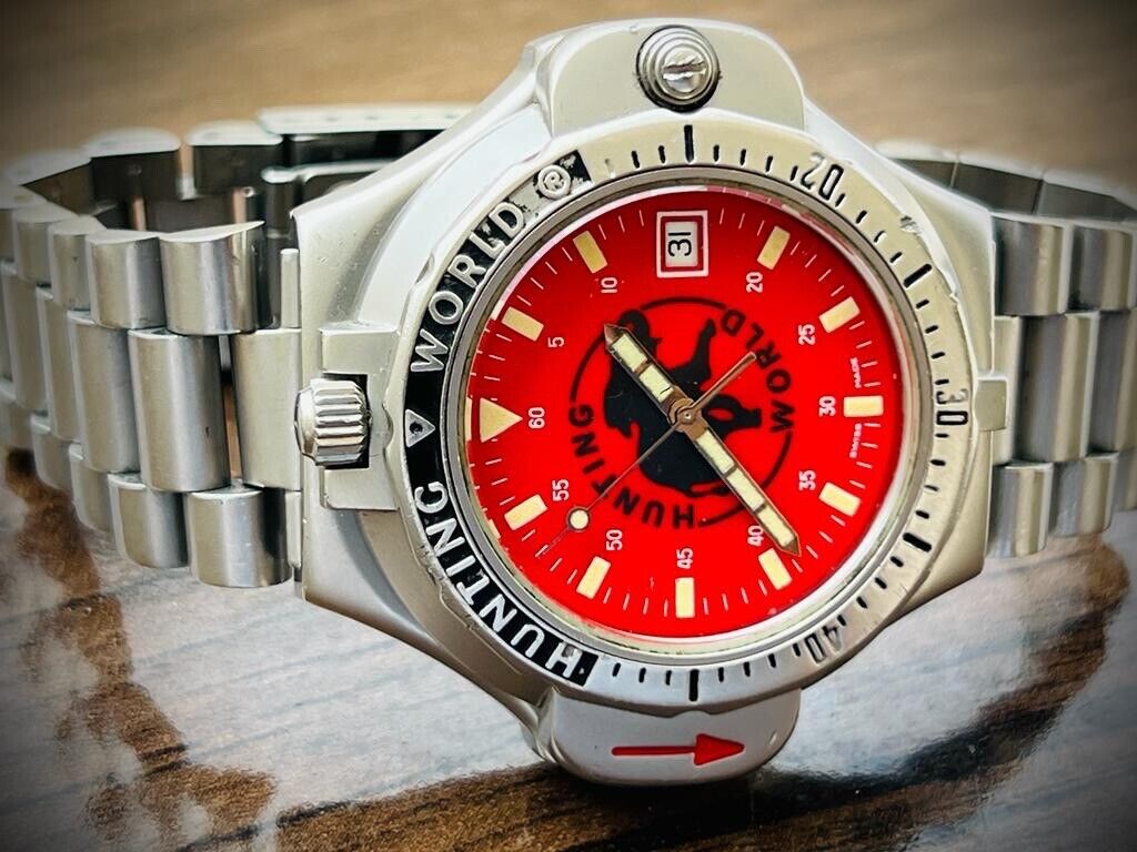 Vintage Hunting World Compass Quartz Mens Watch, Swiss Made, Collectible - Grab A Watch Co
