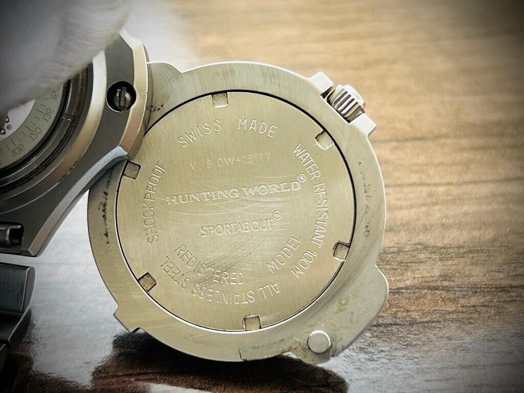 Vintage Hunting World Compass Quartz Mens Watch, Swiss Made, Collectible - Grab A Watch Co