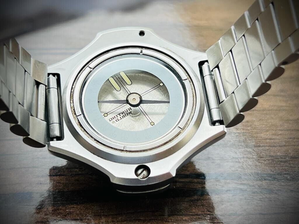 Vintage Hunting World Compass Quartz Mens Watch, Swiss Made, Collectible - Grab A Watch Co
