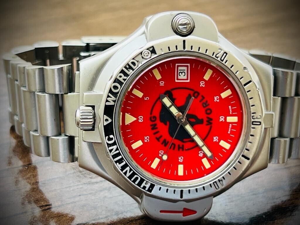 Vintage Hunting World Compass Quartz Mens Watch, Swiss Made, Collectible - Grab A Watch Co