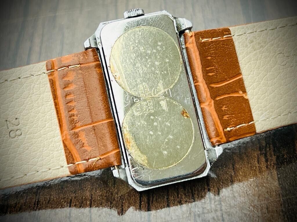 Vintage Jovail Emerald Green Dial Rectangle Manual Wind Watch, 41mm By 27mm - Grab A Watch Co
