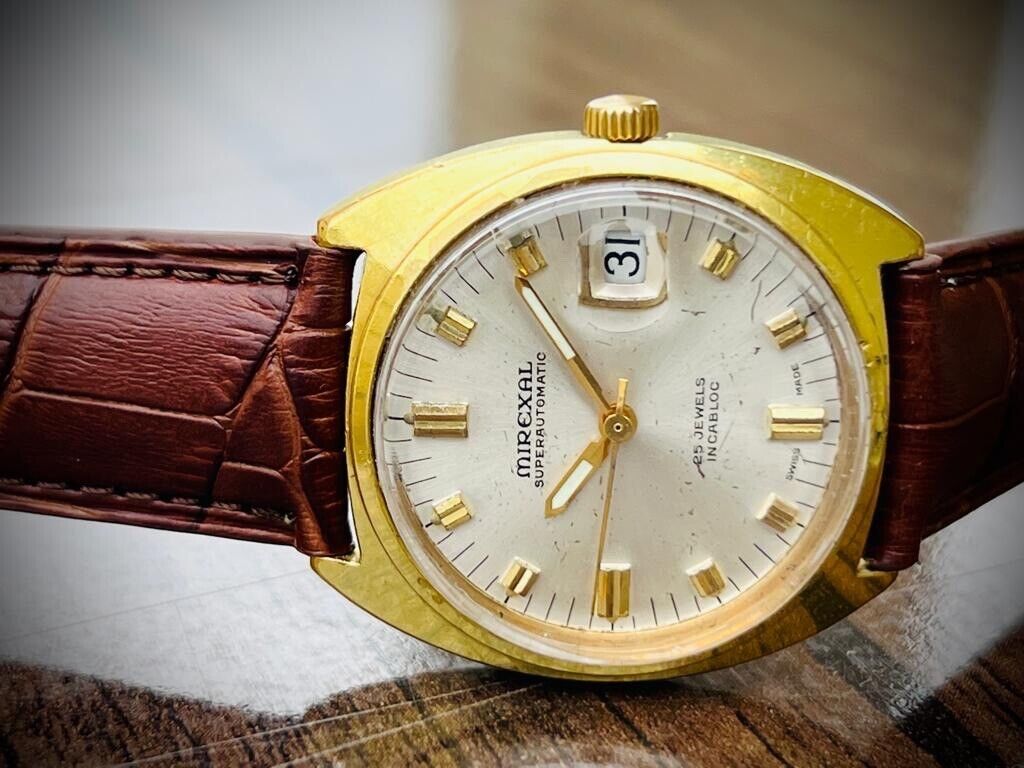 Vintage Mirexal Super Automatic 35mm Mens Watch, Swiss made - Grab A Watch Co