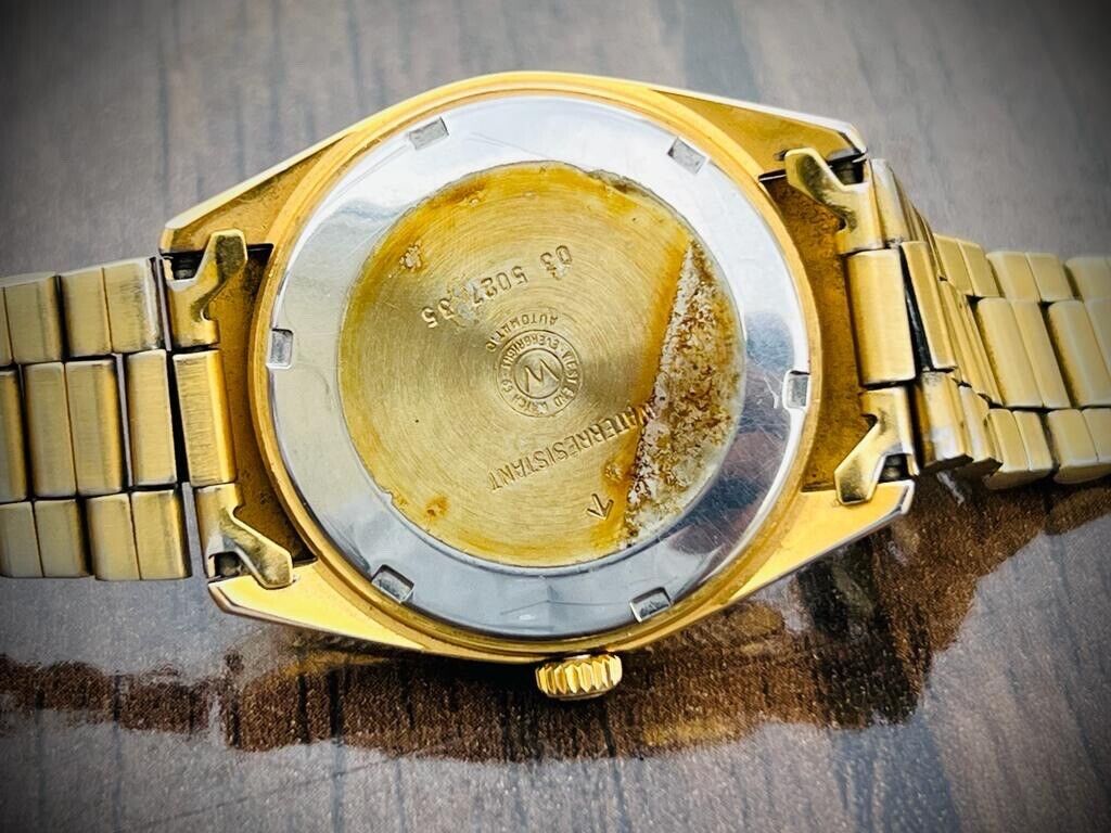 Vintage NOS West End Co President Diamond 37mm All Gold, Automatic Gents Watch - Grab A Watch Co