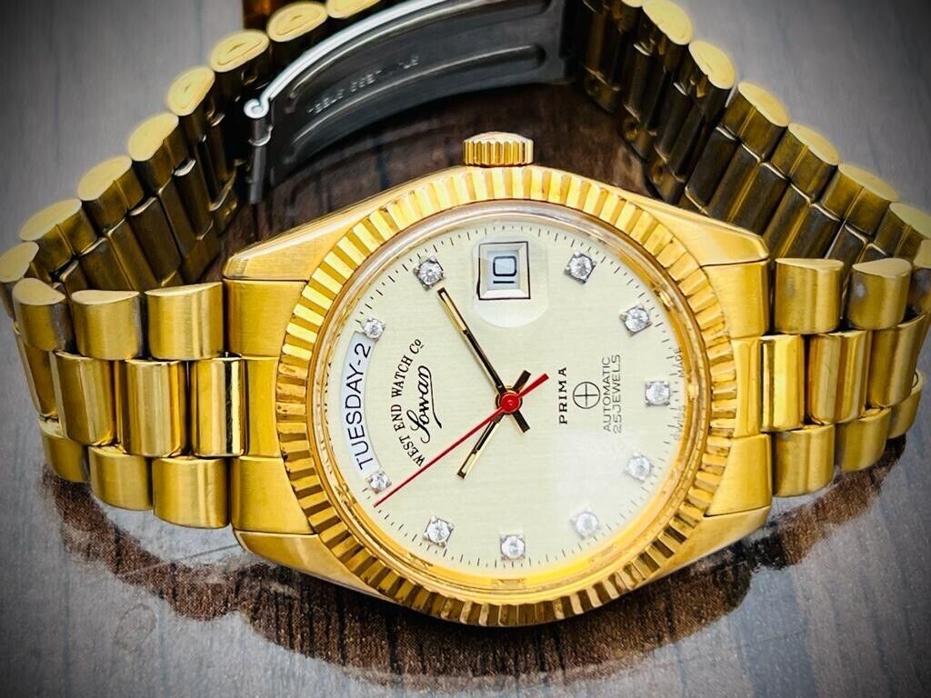 Vintage NOS West End Co President Jubilee 25J All Gold, Automatic Gents Watch - Grab A Watch Co