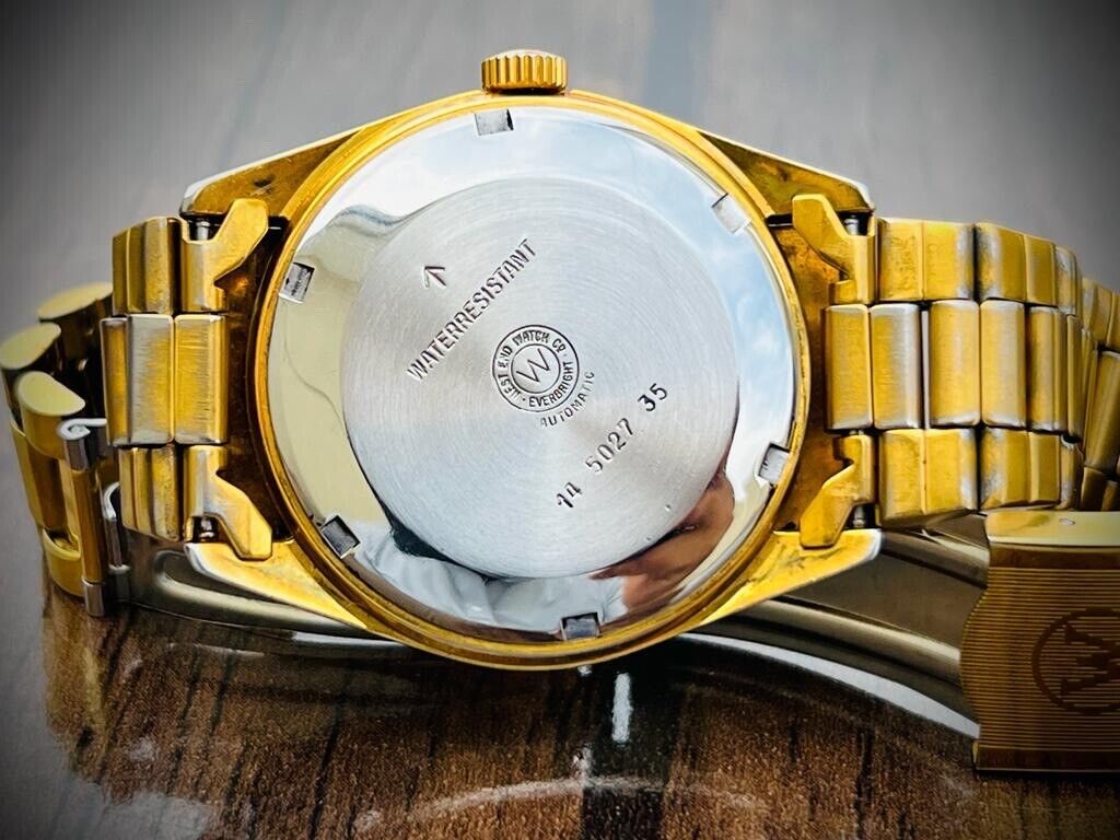 Vintage NOS West End Co President Jubilee 25J All Gold, Automatic Gents Watch - Grab A Watch Co