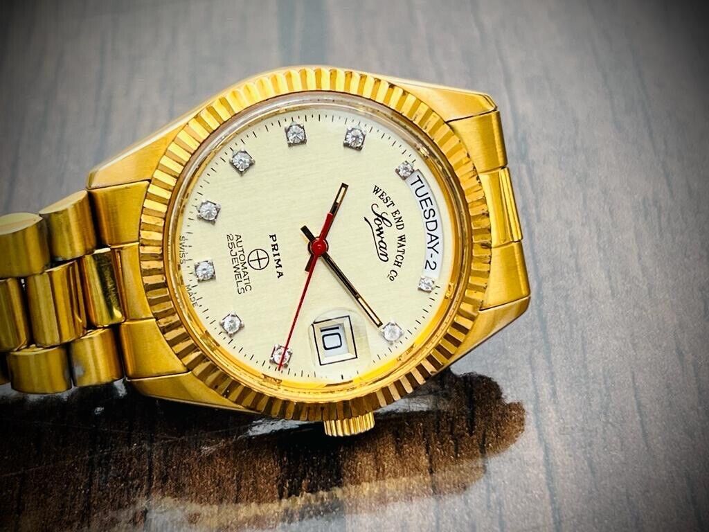 Vintage NOS West End Co President Jubilee 25J All Gold, Automatic Gents Watch - Grab A Watch Co