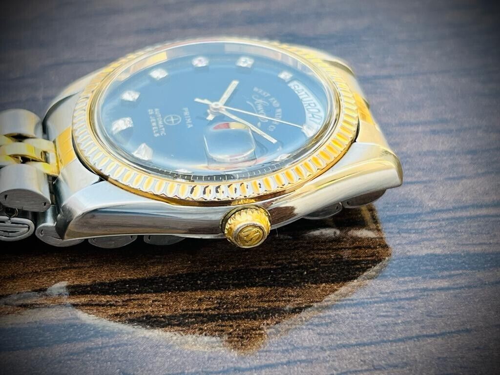 Vintage NOS West End Co President Jubilee Diamond Dial, Automatic Gents Watch - Grab A Watch Co