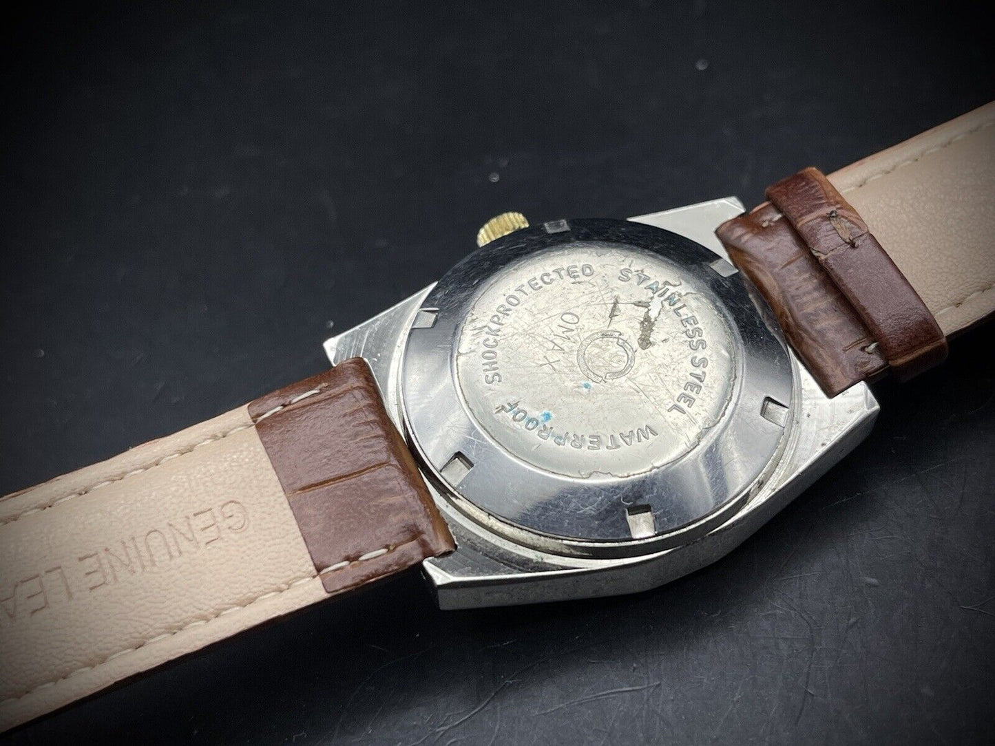 Vintage Omax 17 Jewels Automatic Brown Dial 36mm Mens Watch, Swiss Made - Grab A Watch Co
