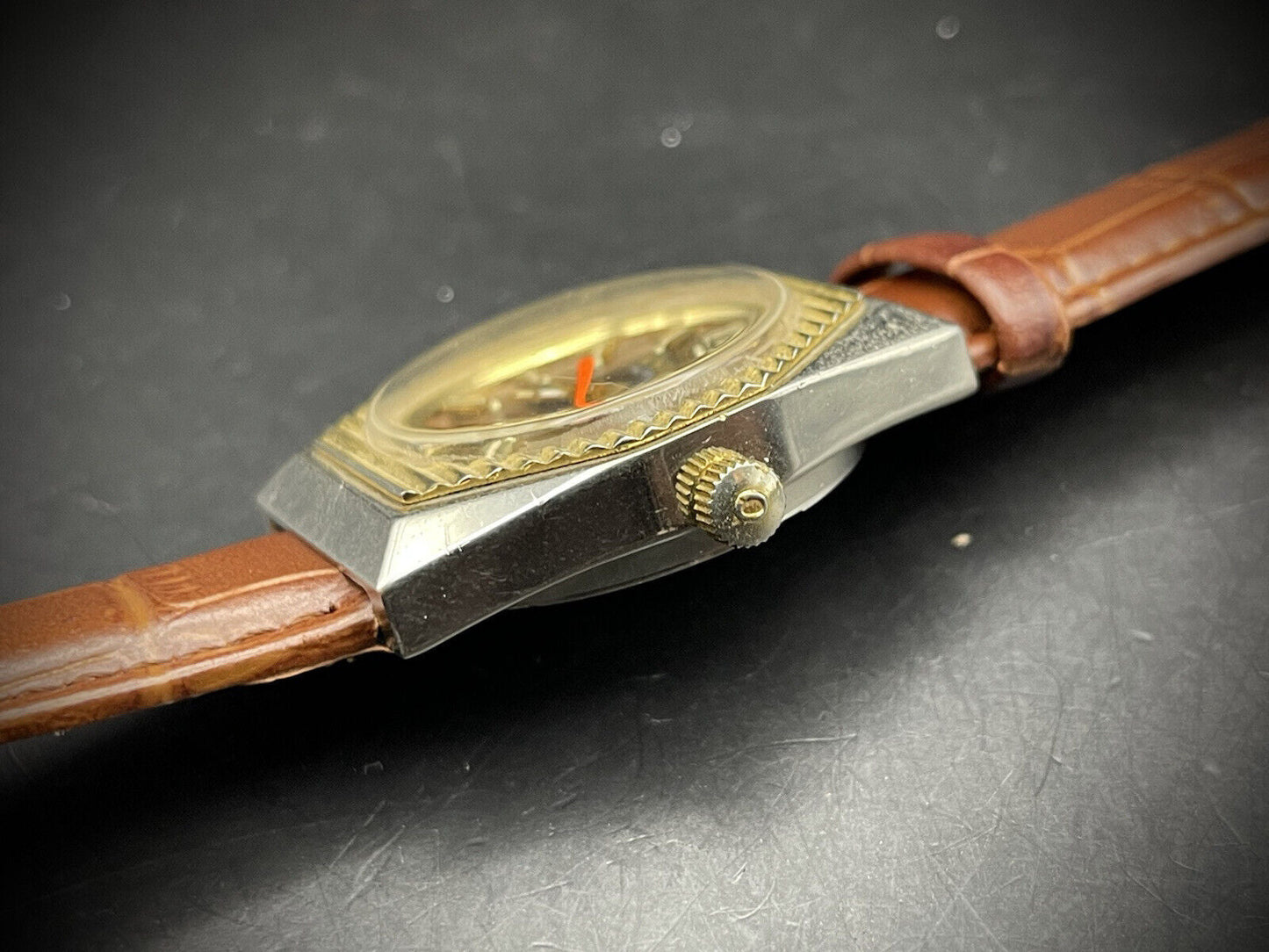 Vintage Omax 17 Jewels Automatic Brown Dial 36mm Mens Watch, Swiss Made - Grab A Watch Co