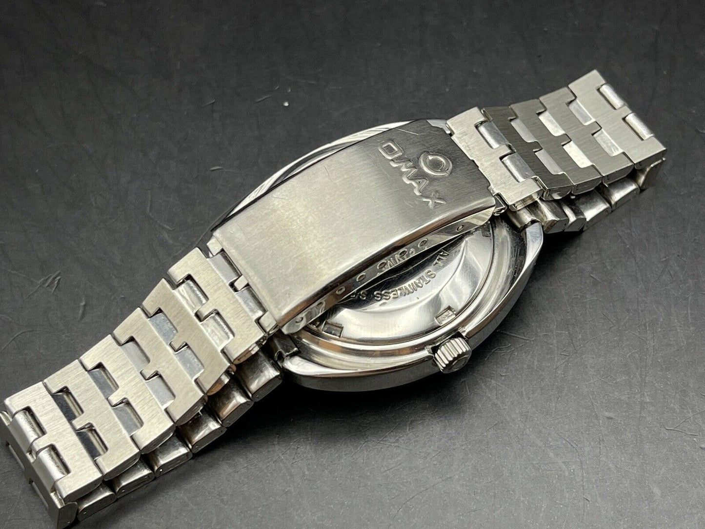 Vintage Omax 3 Star Automatic Blue Dial Gents Watch, Gift, Swiss Made - Grab A Watch Co