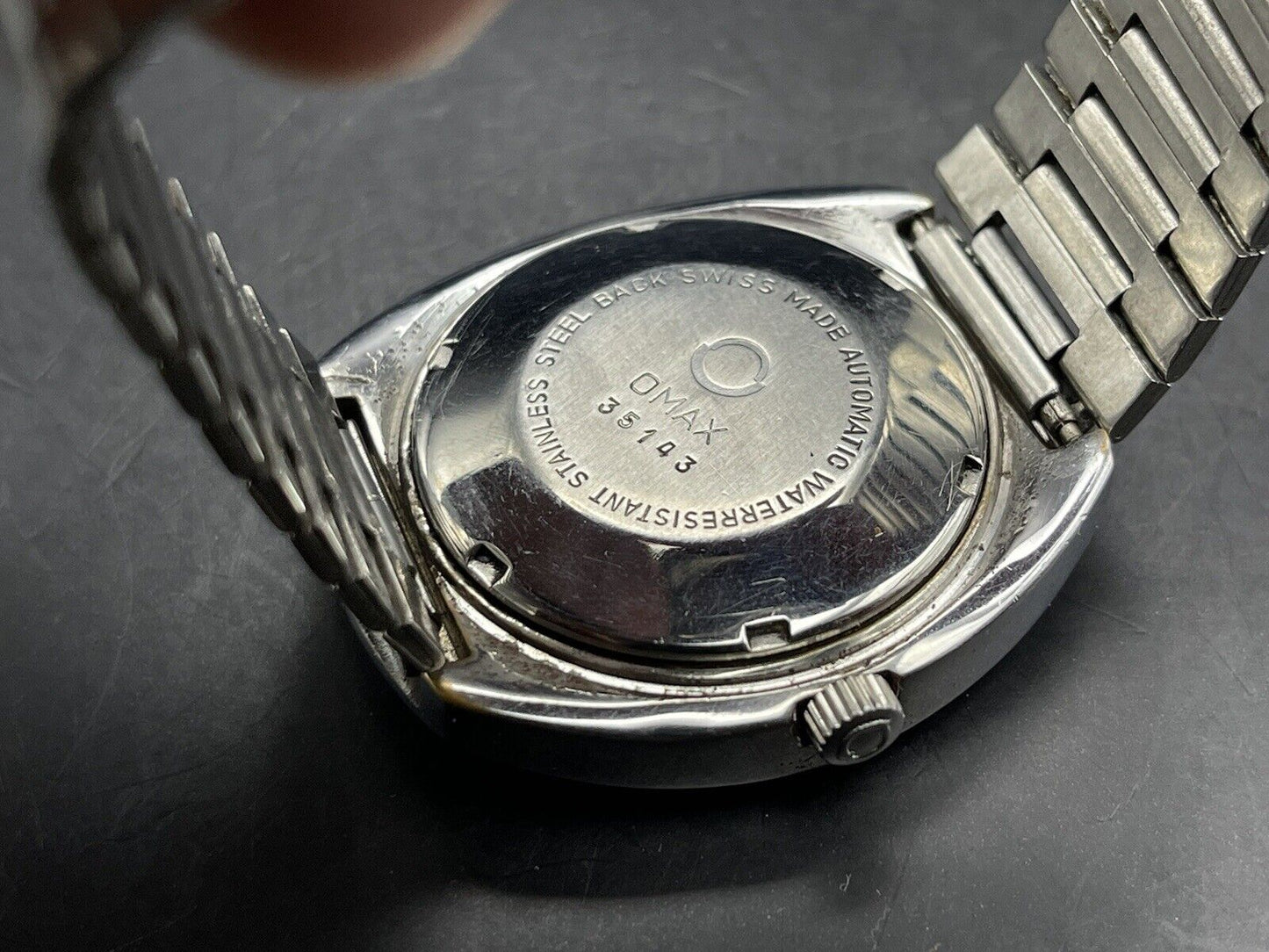 Vintage Omax 7 Crystal Automatic Alien UFO Green Dial Gents Watch, Swiss 38mm - Grab A Watch Co