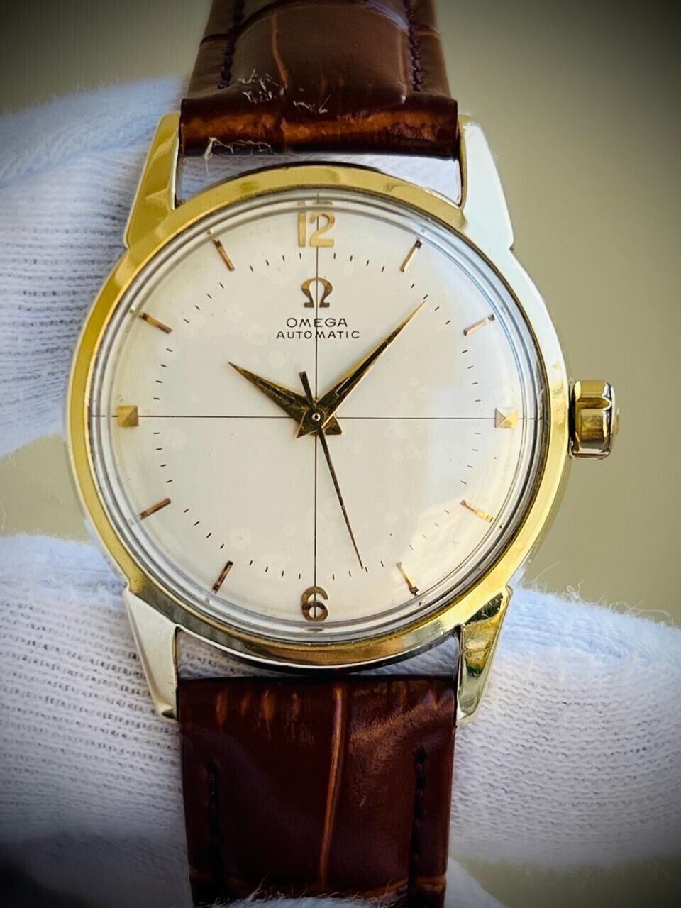 Vintage Omega 14773-1 Cal.552 Automatic 34mm Mens Watch, Perfect, 1950's - Grab A Watch Co