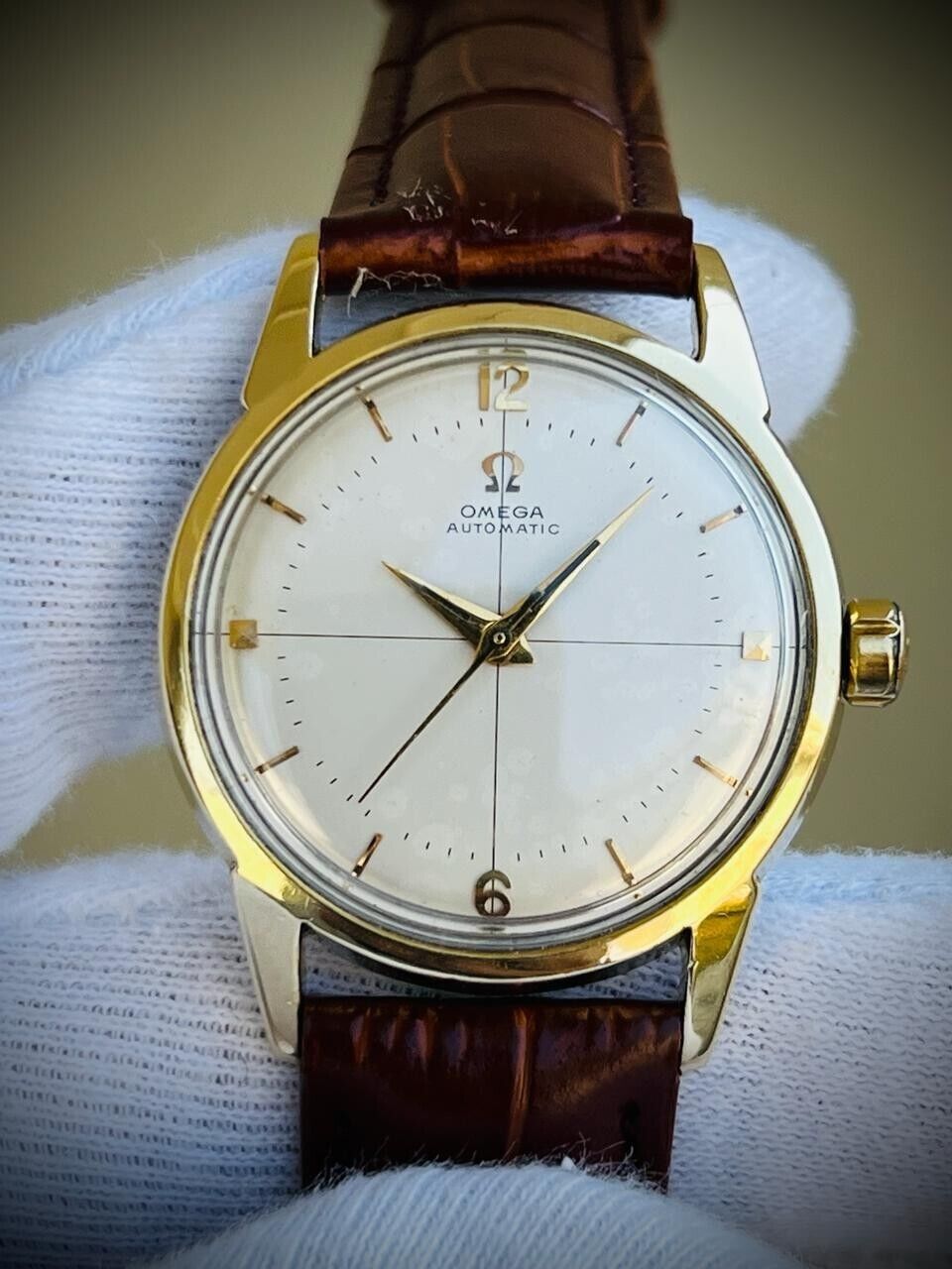 Vintage Omega 14773-1 Cal.552 Automatic 34mm Mens Watch, Perfect, 1950's - Grab A Watch Co