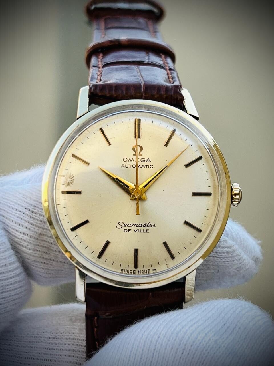 Vintage Omega Seamaster De Ville Automatic Swiss Mens Watch 35mm, Rare - Grab A Watch Co