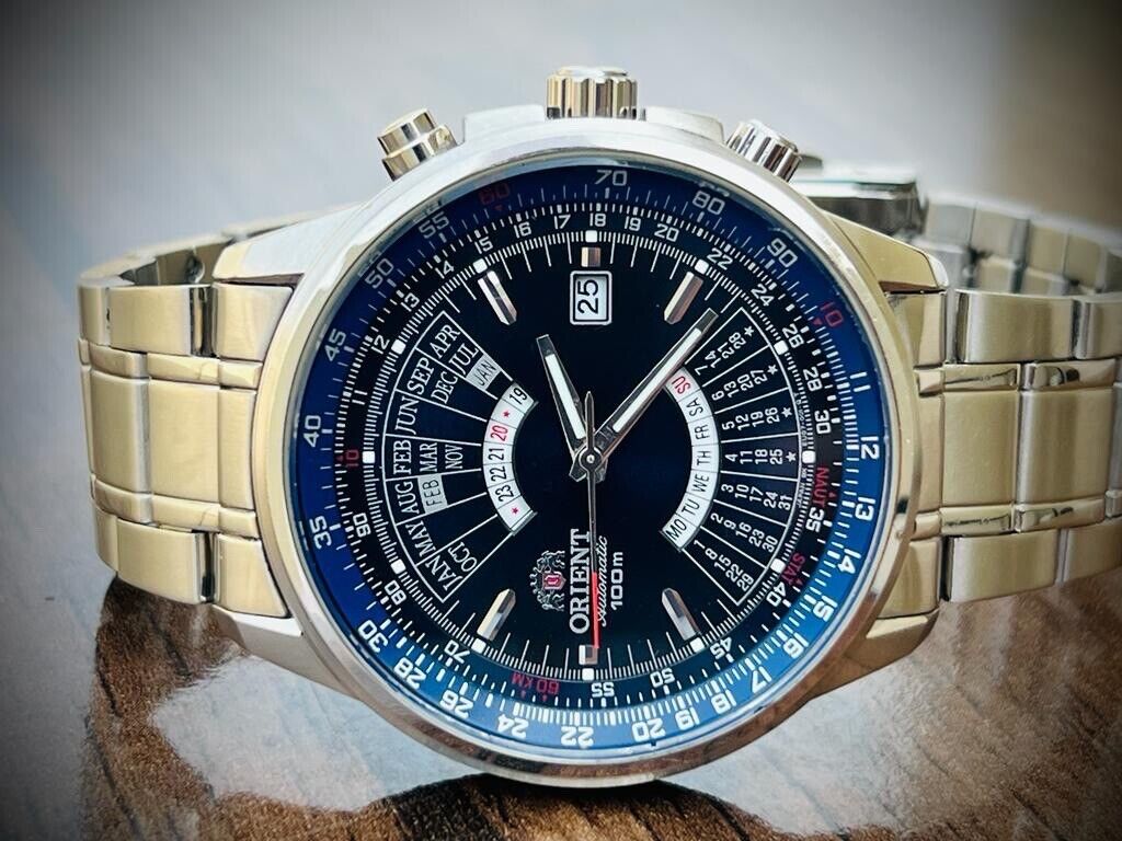Vintage Orient Calendar 100m Automatic 45mm Mens Watch, Japan Made - Grab A Watch Co