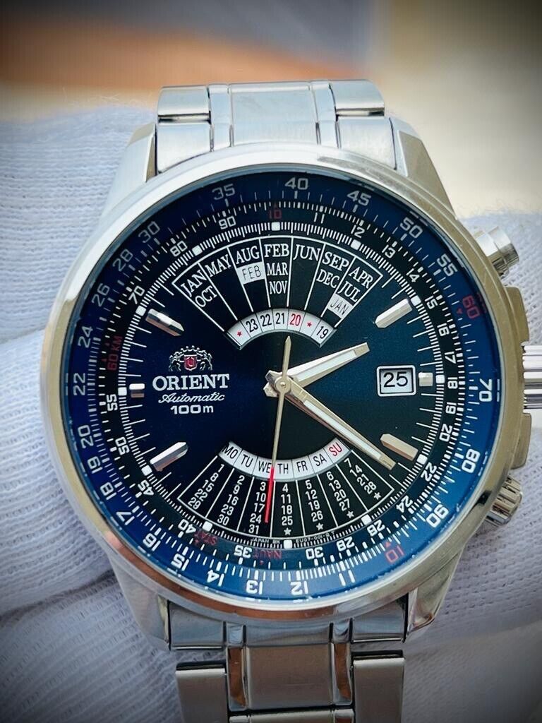 Vintage Orient Calendar 100m Automatic 45mm Mens Watch, Japan Made - Grab A Watch Co