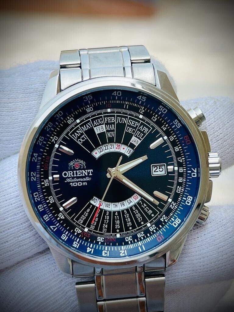 Vintage Orient Calendar 100m Automatic 45mm Mens Watch, Japan Made - Grab A Watch Co