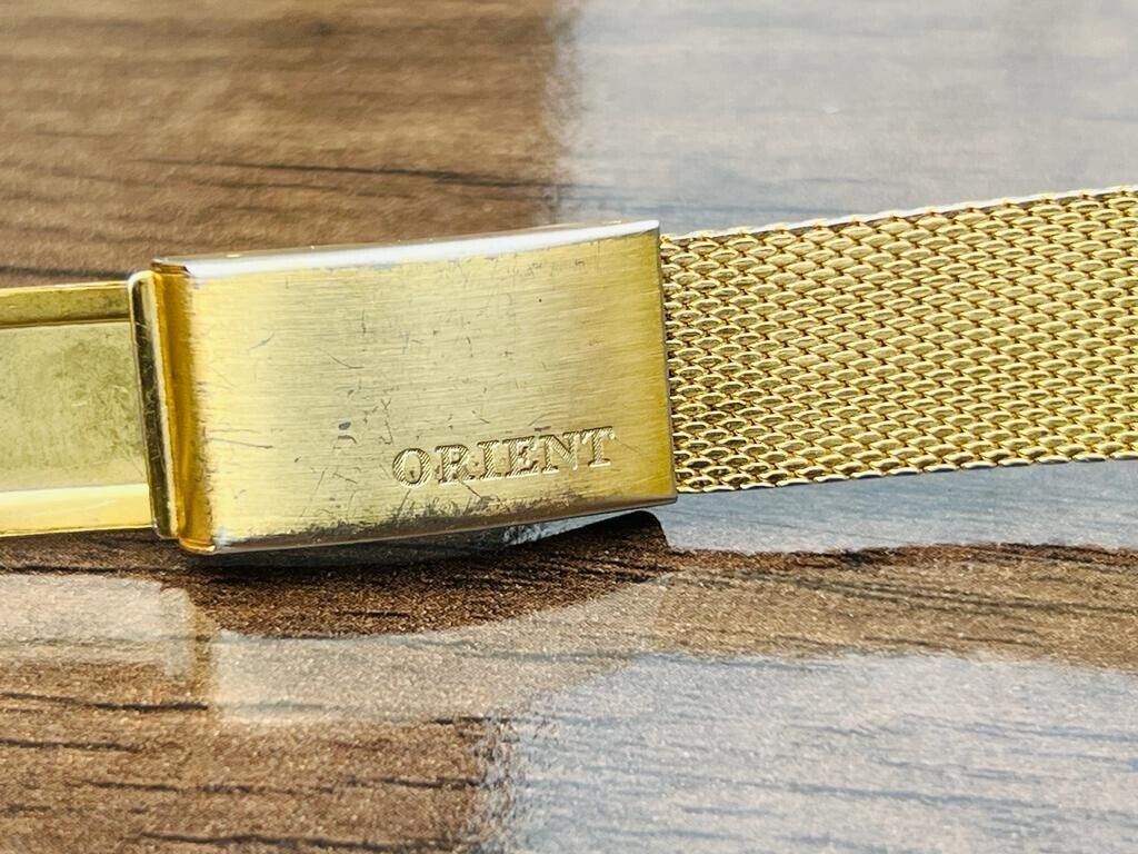 Vintage Orient Gold Plated Diamond Cut Sapphire Glass 21 Jewels Japan Made 38mm - Grab A Watch Co