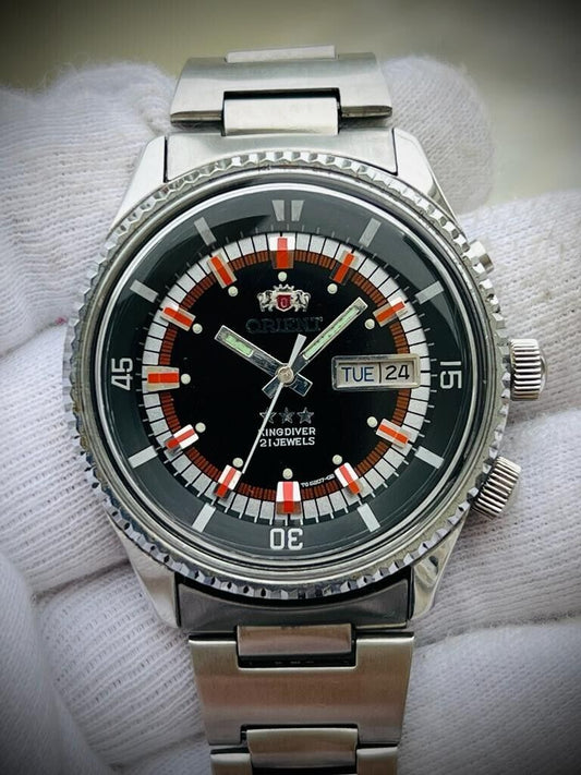 Vintage Orient King Diver Automatic 44mm 70’s Mens Watch, Rare - Grab A Watch Co