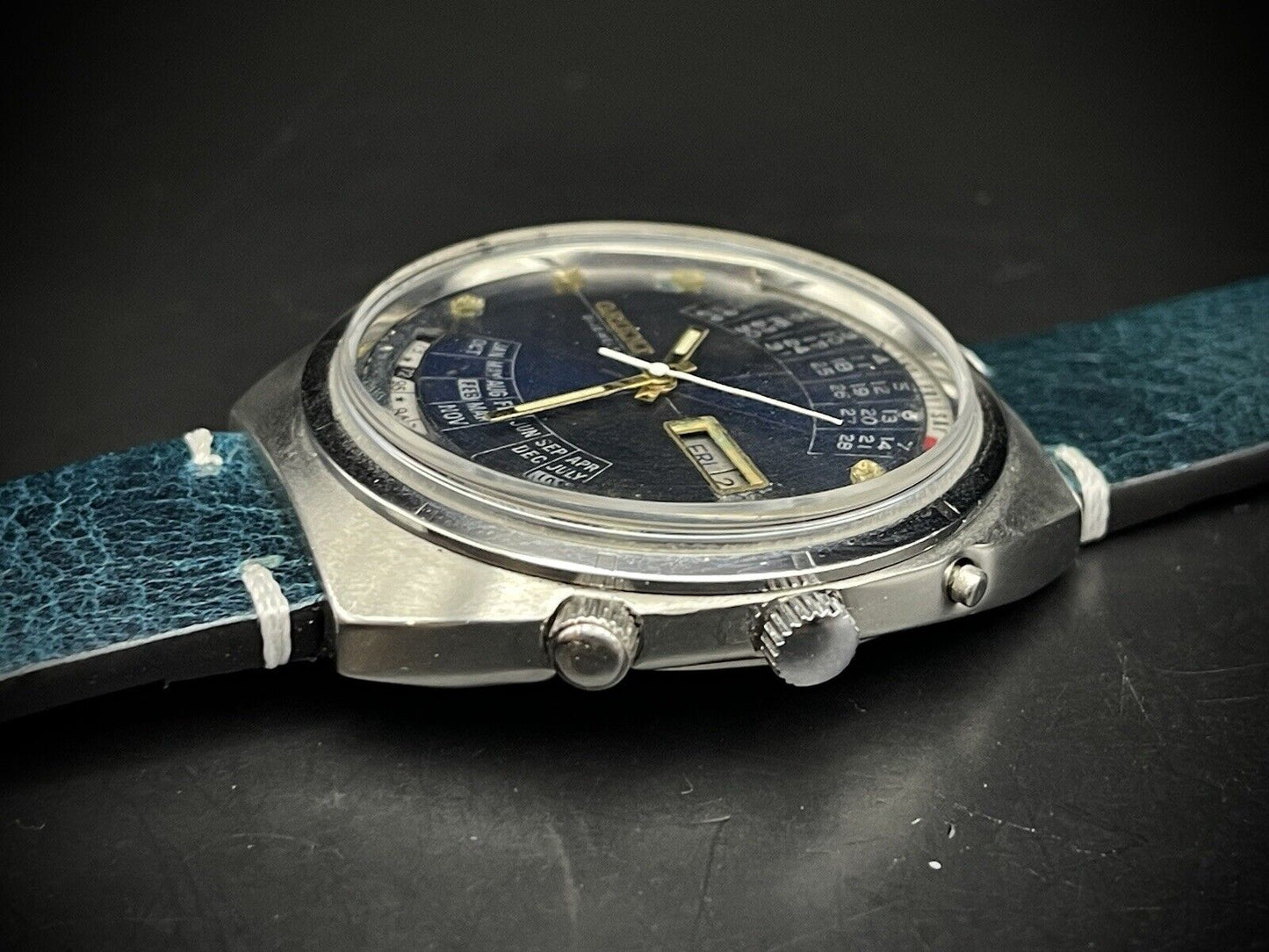 Vintage Orient Perpetual Calendar Automatic 42mm Mens Watch, Japan - Grab A Watch Co
