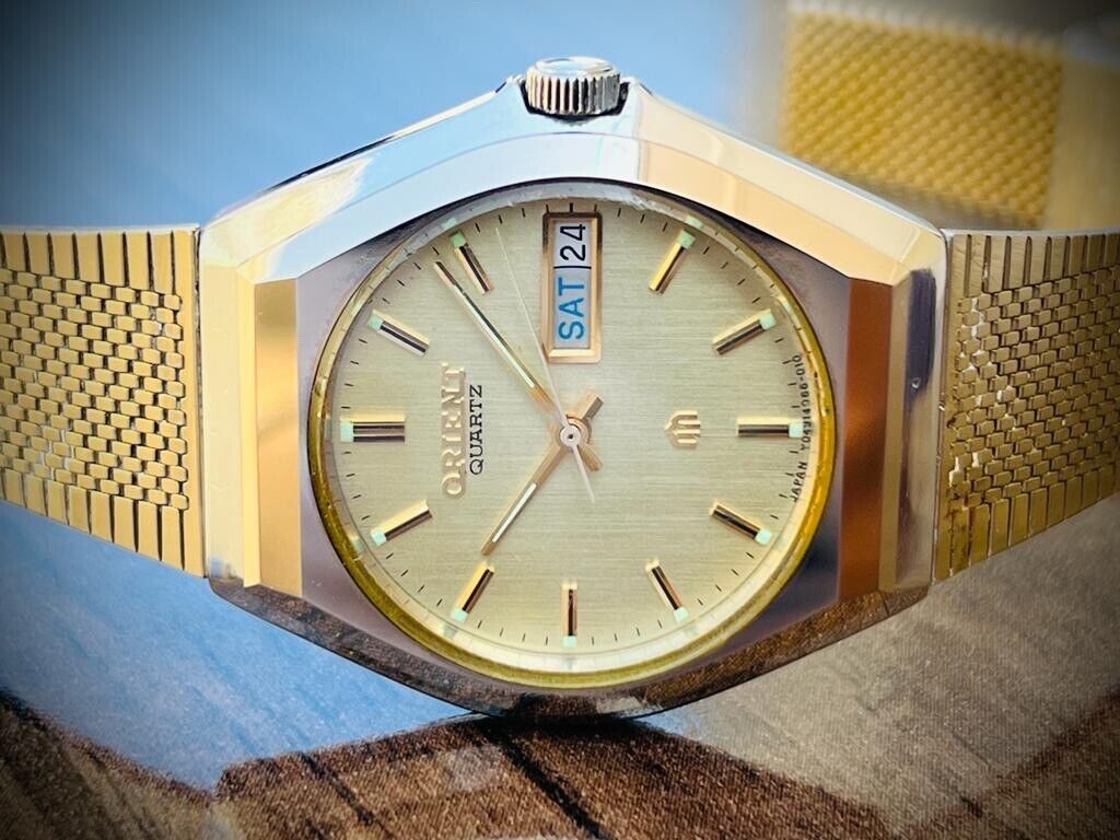 Vintage Orient Quartz 36mm Mens Watch, Perfect, Japan Made - Grab A Watch Co