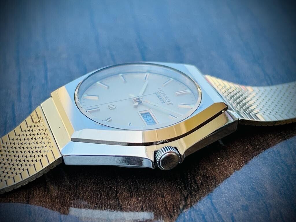 Vintage Orient Quartz 36mm Mens Watch, Perfect, Japan Made - Grab A Watch Co