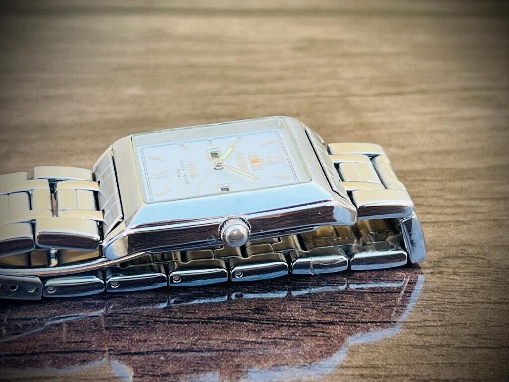 Vintage Orient Tank 50m 3 Star Quartz Japan Made 30mm, Rare - Grab A Watch Co