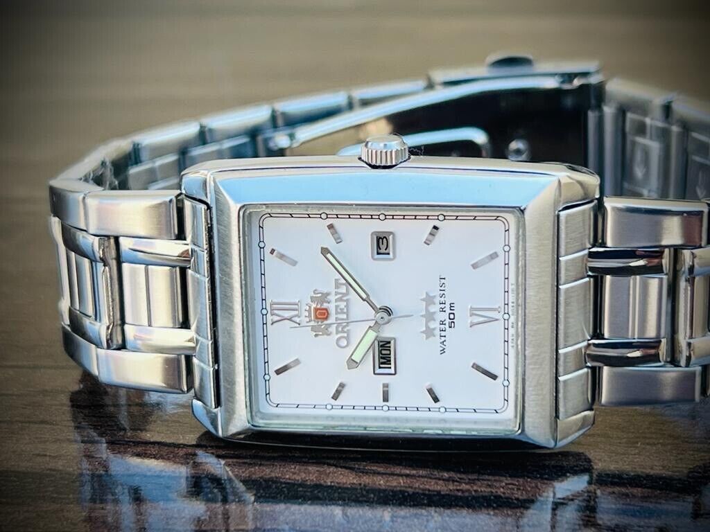 Vintage Orient Tank 50m 3 Star Quartz Japan Made 30mm, Rare - Grab A Watch Co