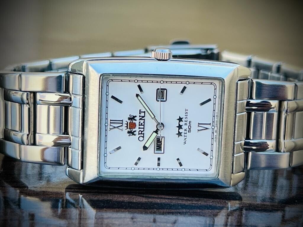 Vintage Orient Tank 50m 3 Star Quartz Japan Made 30mm, Rare - Grab A Watch Co