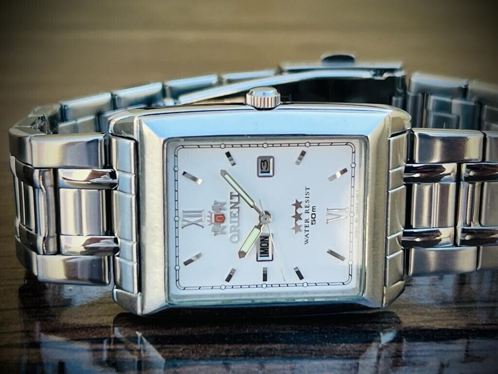 Vintage Orient Tank 50m 3 Star Quartz Japan Made 30mm, Rare - Grab A Watch Co