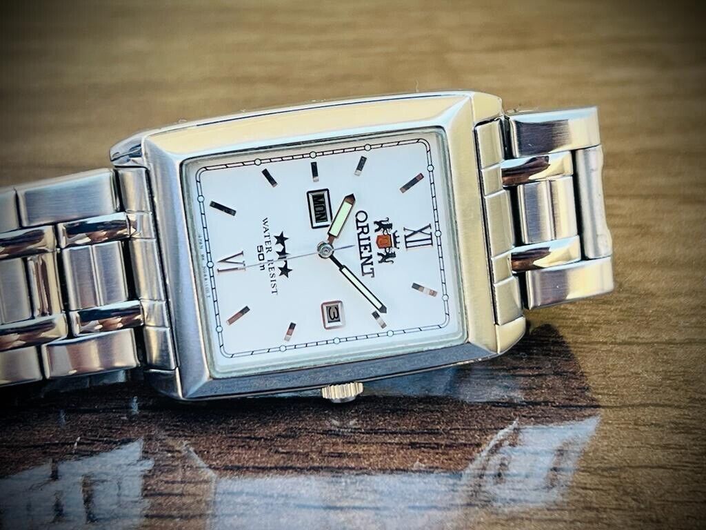 Vintage Orient Tank 50m 3 Star Quartz Japan Made 30mm, Rare - Grab A Watch Co