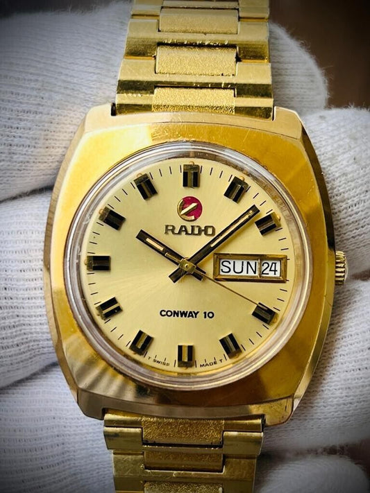 Vintage Rado CONWAY 10 Automatic Gents Watch, 36mm, Swiss Made, Perfect - Grab A Watch Co