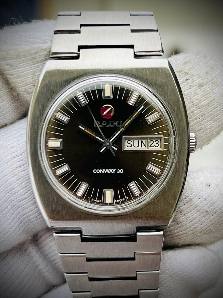 Vintage Rado CONWAY 35mm Automatic Gents Watch, Swiss Made, Perfect - Grab A Watch Co