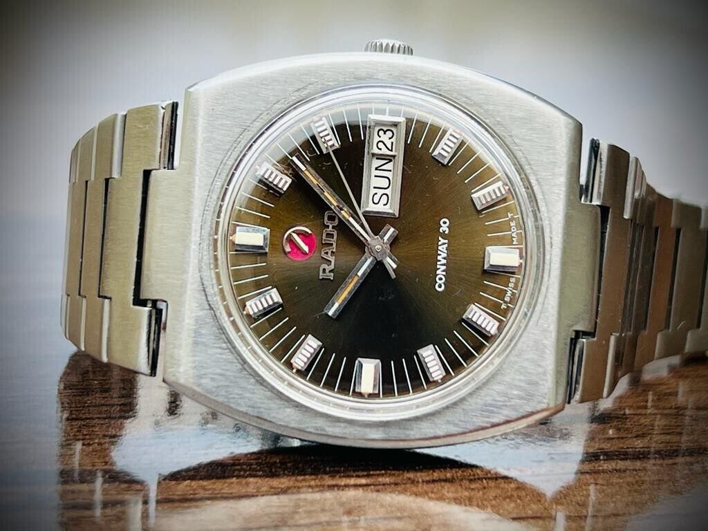 Vintage Rado CONWAY 35mm Automatic Gents Watch, Swiss Made, Perfect - Grab A Watch Co