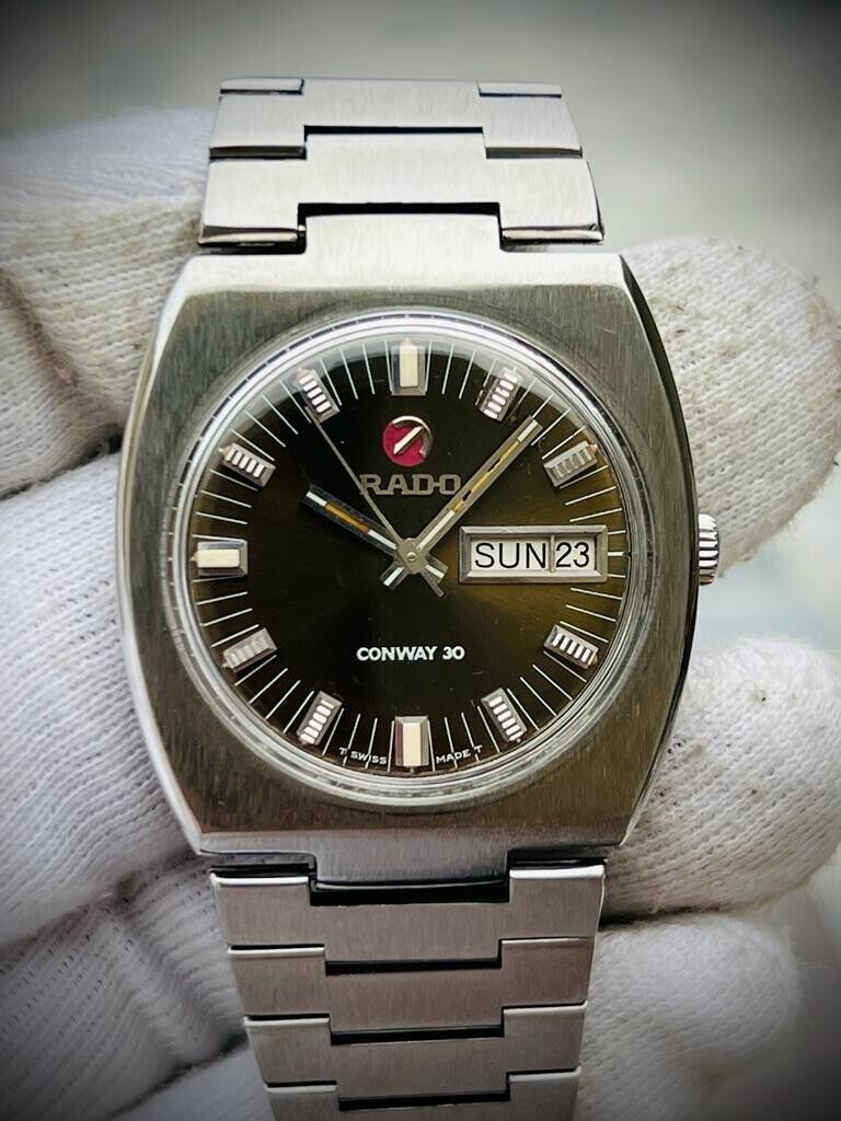 Vintage Rado CONWAY 35mm Automatic Gents Watch, Swiss Made, Perfect - Grab A Watch Co