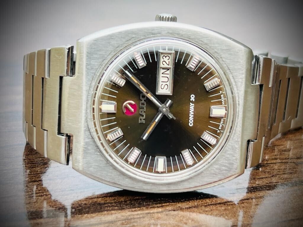 Vintage Rado CONWAY 35mm Automatic Gents Watch, Swiss Made, Perfect - Grab A Watch Co