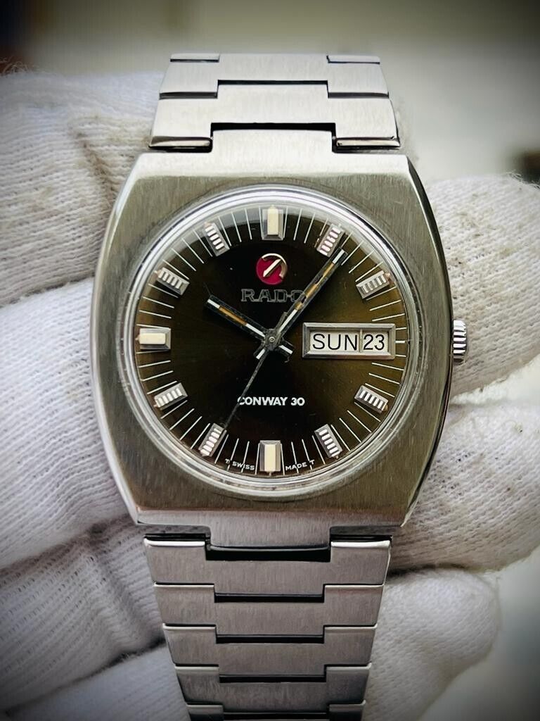 Vintage Rado CONWAY 35mm Automatic Gents Watch, Swiss Made, Perfect - Grab A Watch Co