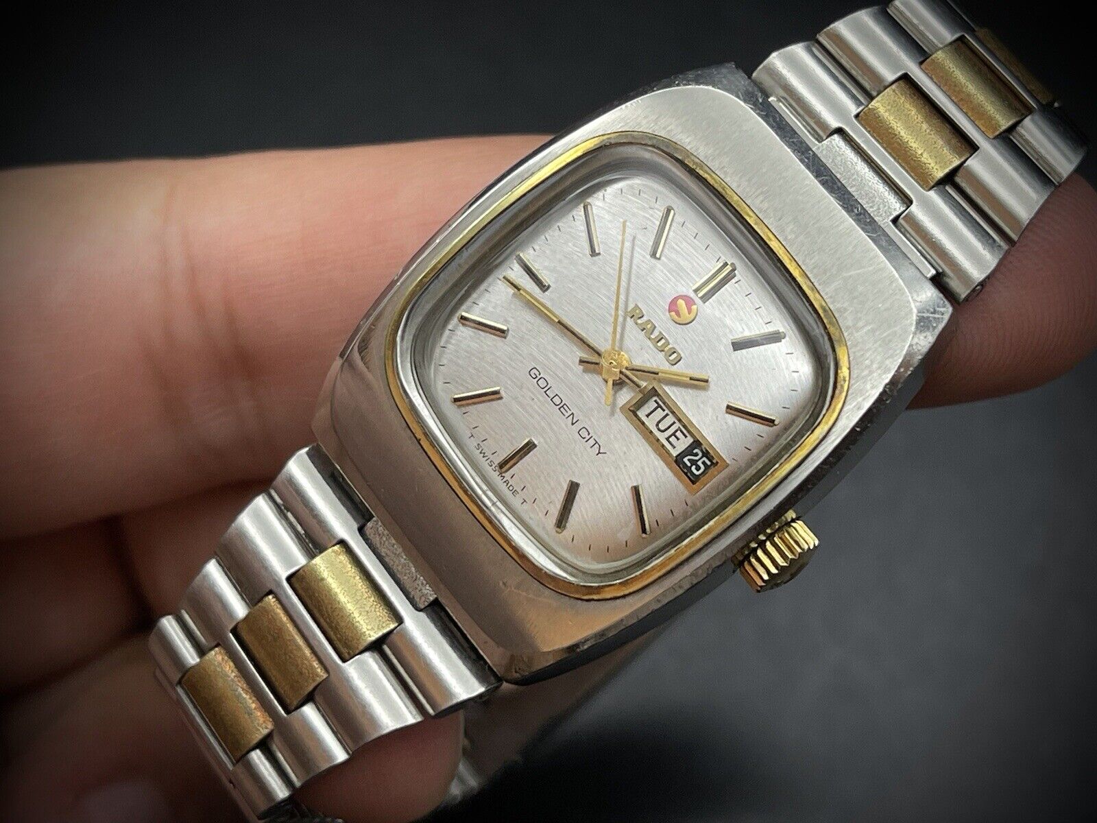 Vintage Rado Golden City Automatic Silver Dial 27mm Unisex Watch Swiss Made