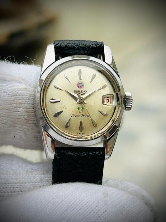 Vintage Rado Green Horse Automatic Ladies Watch, Swiss 22mm - Grab A Watch Co