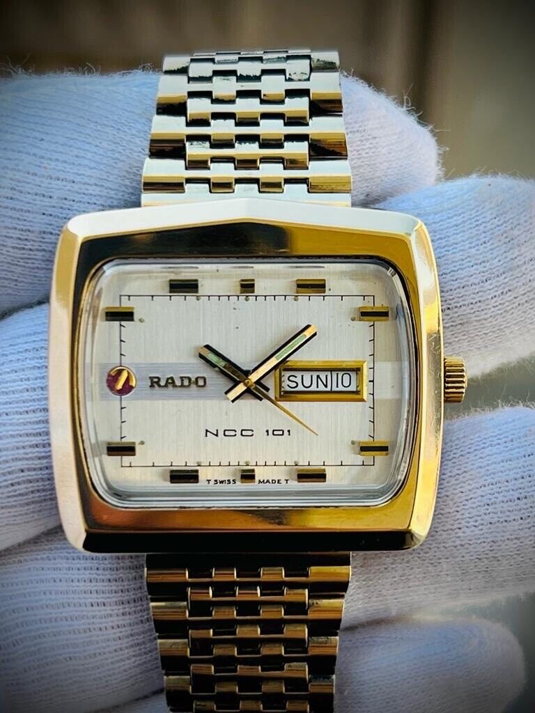 Vintage Rado NCC 101 TV Shape Jumbo Automatic Gents Watch, Swiss Made, Perfect - Grab A Watch Co