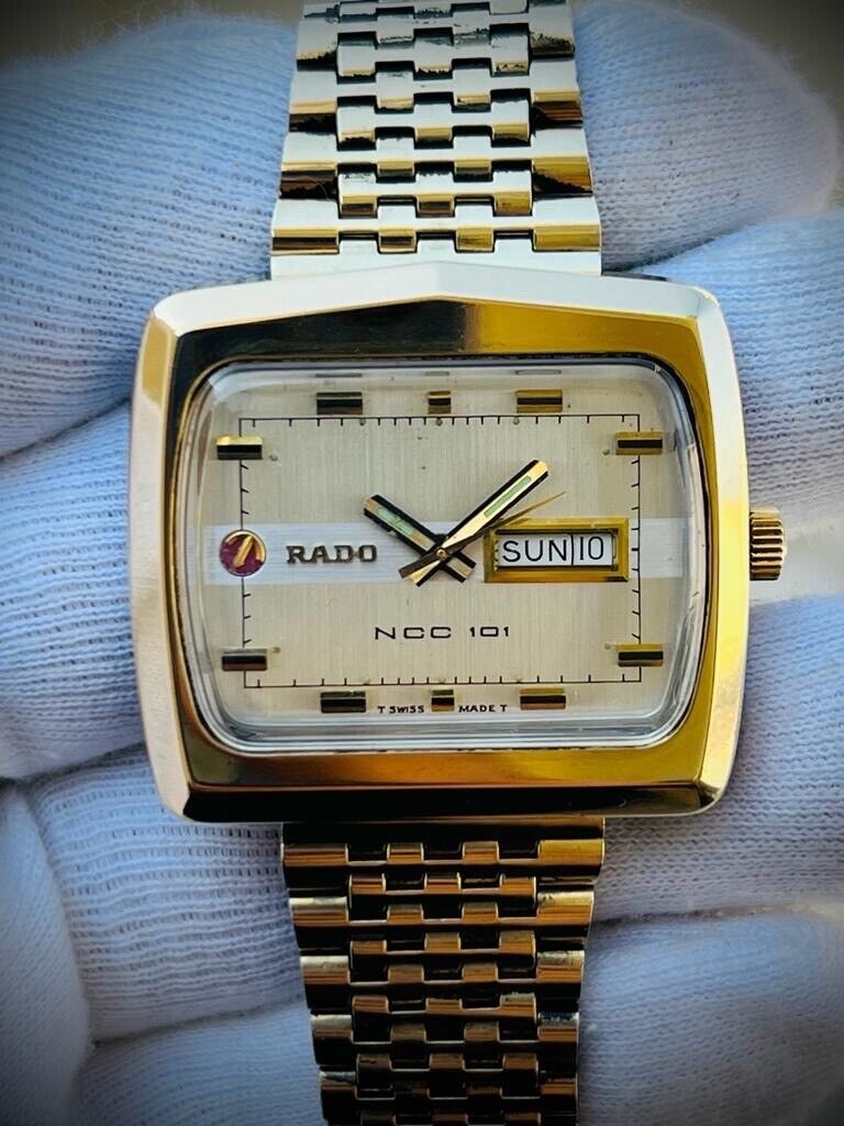 Vintage Rado NCC 101 TV Shape Jumbo Automatic Gents Watch, Swiss Made, Perfect - Grab A Watch Co