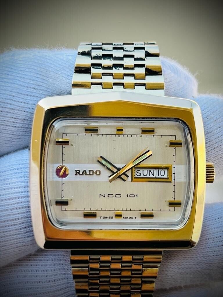 Vintage Rado NCC 101 TV Shape Jumbo Automatic Gents Watch, Swiss Made, Perfect - Grab A Watch Co